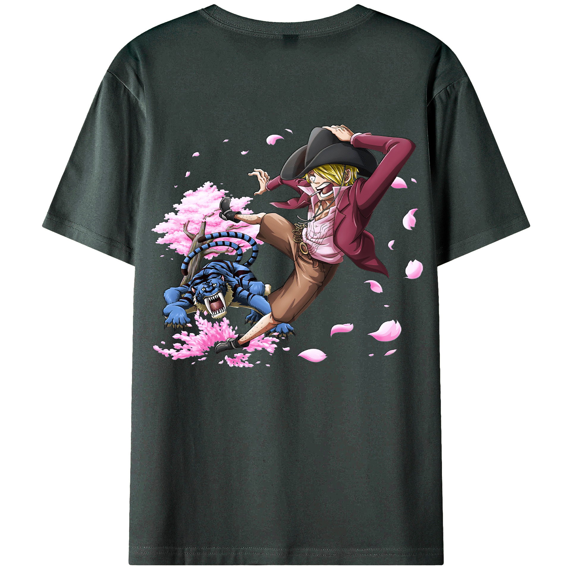 （画像用） ワンピース サンジ ONE PIECE Sanji 綿100％ メンズ半袖Tシャツ（バックプリント） 通気性